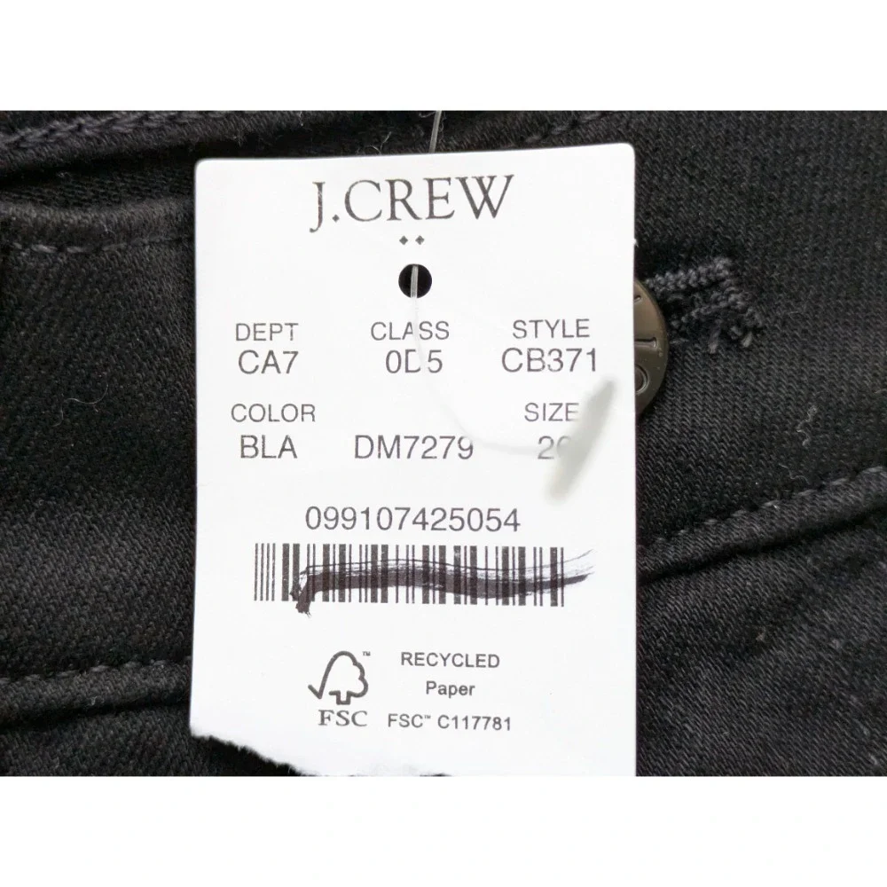 J.Crew Cropped Wide Leg Crop Jeans Black Denim High Rise Stretch Sz 26 NWT CB371